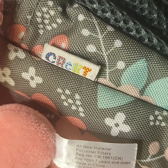 Crckt Kids' 16.5" Backpack with Comfort Padding, Reinforced Base - Grey Floral. - Picture 7 of 8